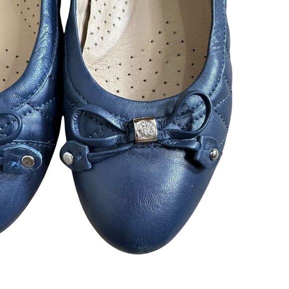 Marc Joseph Navy Blue Leather Quilted Pearl Ballet Flats | 9.5 - Picture 11 of 11